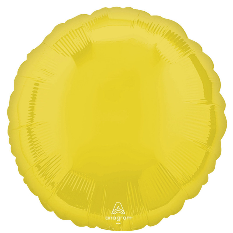 Ballon Mylar Rond Vibrant Jaune Anagram