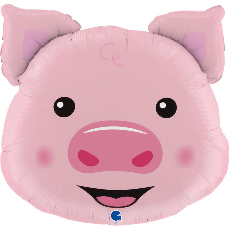 Ballon Alu XL Tête de Cochon Rose Pig Head – Grabo