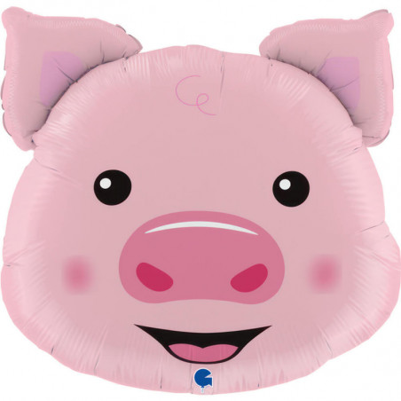 Ballon Alu XL Tête de Cochon Rose Pig Head – Grabo