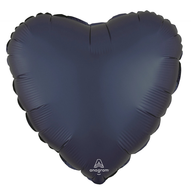 Ballon Coeur Bleu Marine Chromé Décoration Anagram