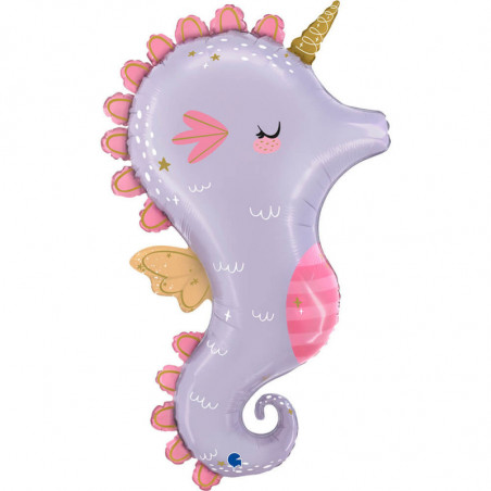 Ballon Alu XL Hippocampe Violet et Rose – Grabo