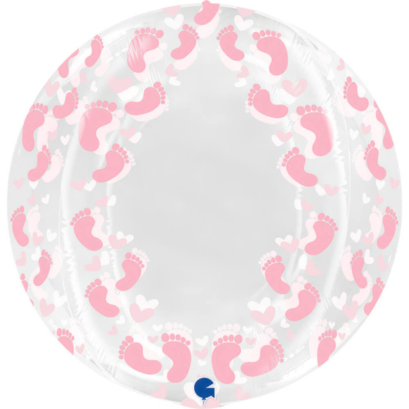 Ballon Cristal Motif Pieds Rose Bébé 48 cm – Grabo