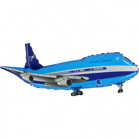 Ballon Alu XL Avion Bleu - Airplane Blue
