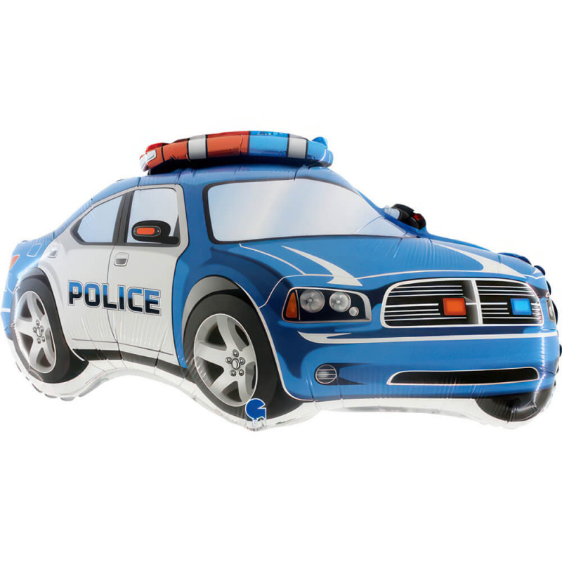 Ballon Voiture de Police Bleue Police Car Blue – Grabo