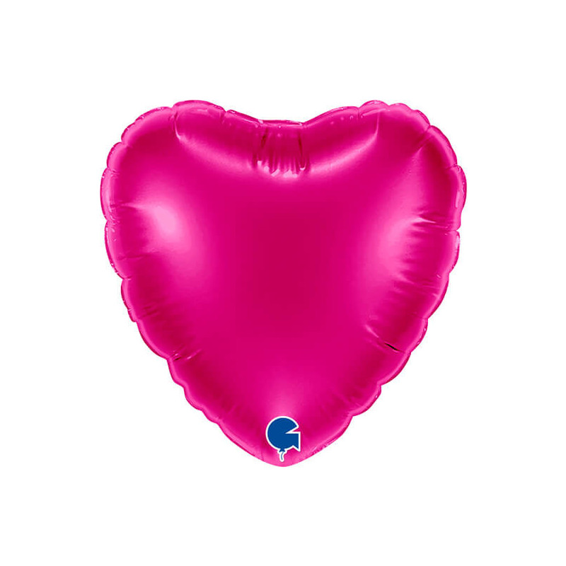 Lot de 10 Mini Ballons Alu Cœur Rose Framboise Magenta – 4" – Grabo