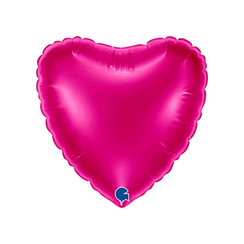 Lot de 10 Ballons 20 cm Alu Coeur Rose Framboise Magenta – 9" – Grabo