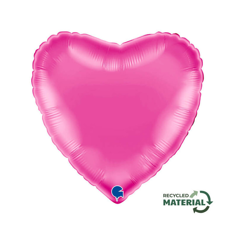 Ballon Coeur Rose Brillant – Pink Fuxia 18" (45 cm) – Grabo