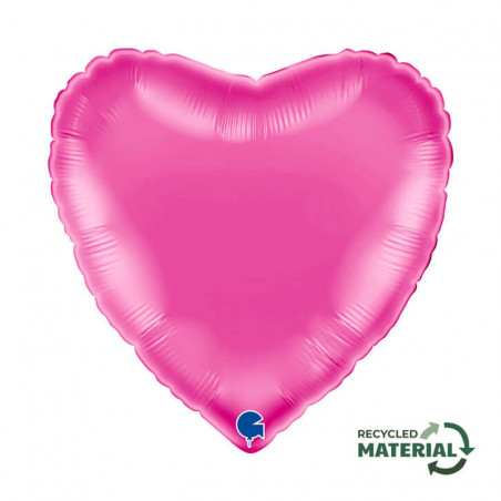 Ballon Coeur Rose Brillant – Pink Fuxia 18" (45 cm) – Grabo