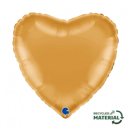 Ballon Cœur Doré Brillant – Gold 18" (45 cm) – Grabo