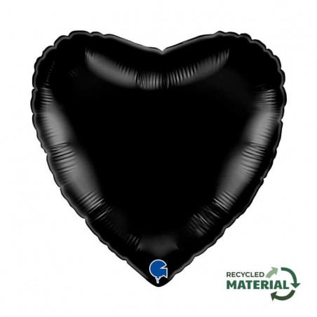 Ballon Alu Cœur Noir – 18" – Grabo