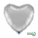 Ballon Alu Coeur Argent Brillant – 18" – Grabo
