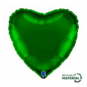 Ballon Alu Cœur Vert Foncé Brillant – 18" – Grabo