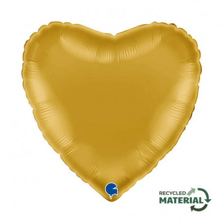 Ballon Alu Coeur Doré Brillant – 18" – Grabo
