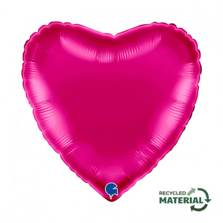 Ballon Alu Coeur Rose Framboise Magenta – 18" – Grabo