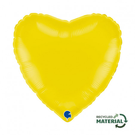 Ballon Alu Coeur Jaune – 18" – Grabo