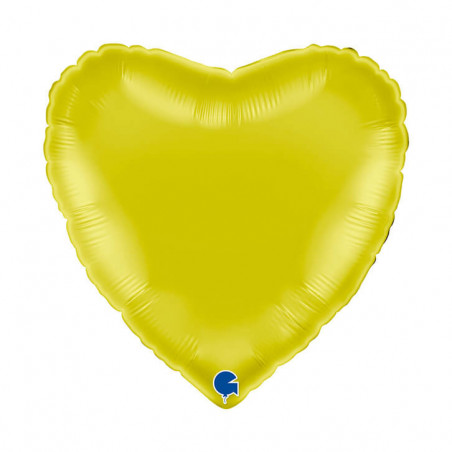Ballon Alu Coeur Jaune – 18" – Grabo
