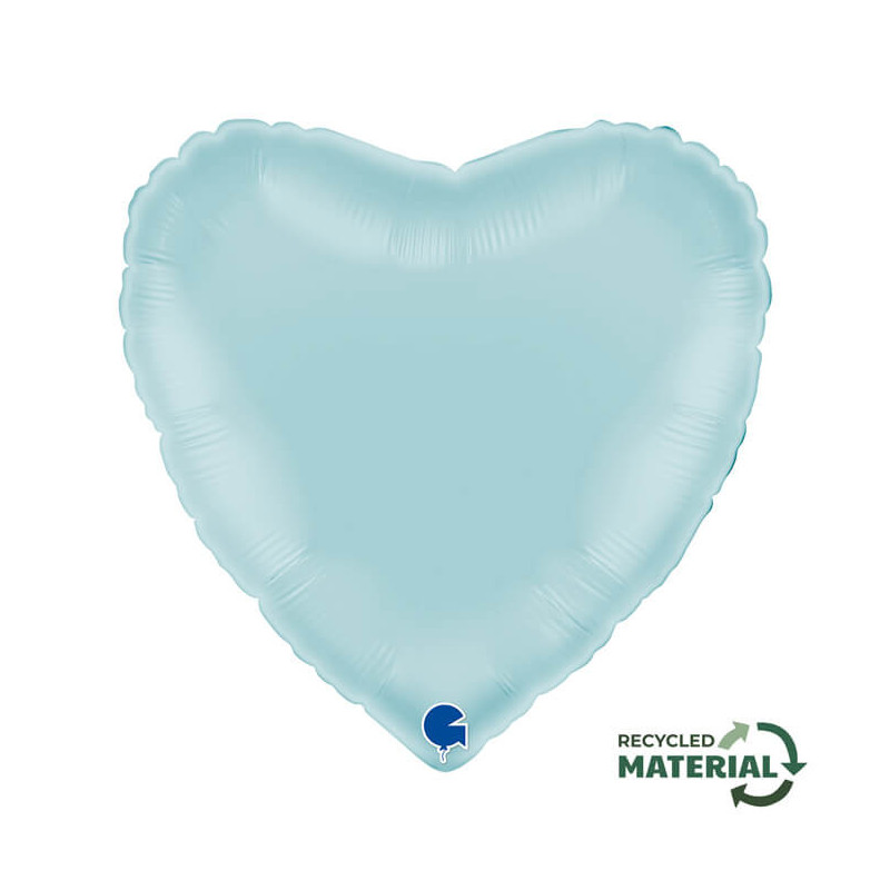 Ballon Alu Coeur Bleu Clair – 18" – Grabo