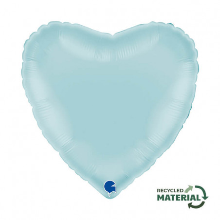 Ballon Alu Coeur Bleu Clair – 18" – Grabo