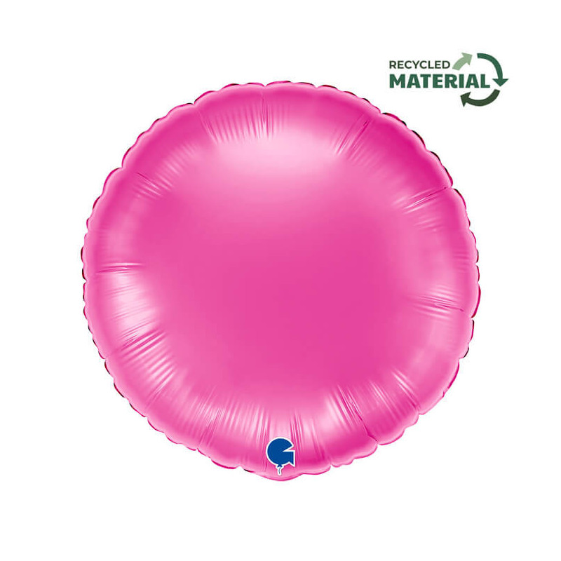 Ballon Alu Rond Rose Brillant – 18" Fuxia – Grabo