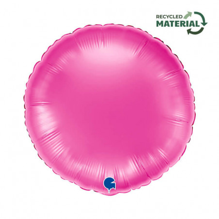 Ballon Alu Rond Rose Brillant – 18" Fuxia – Grabo