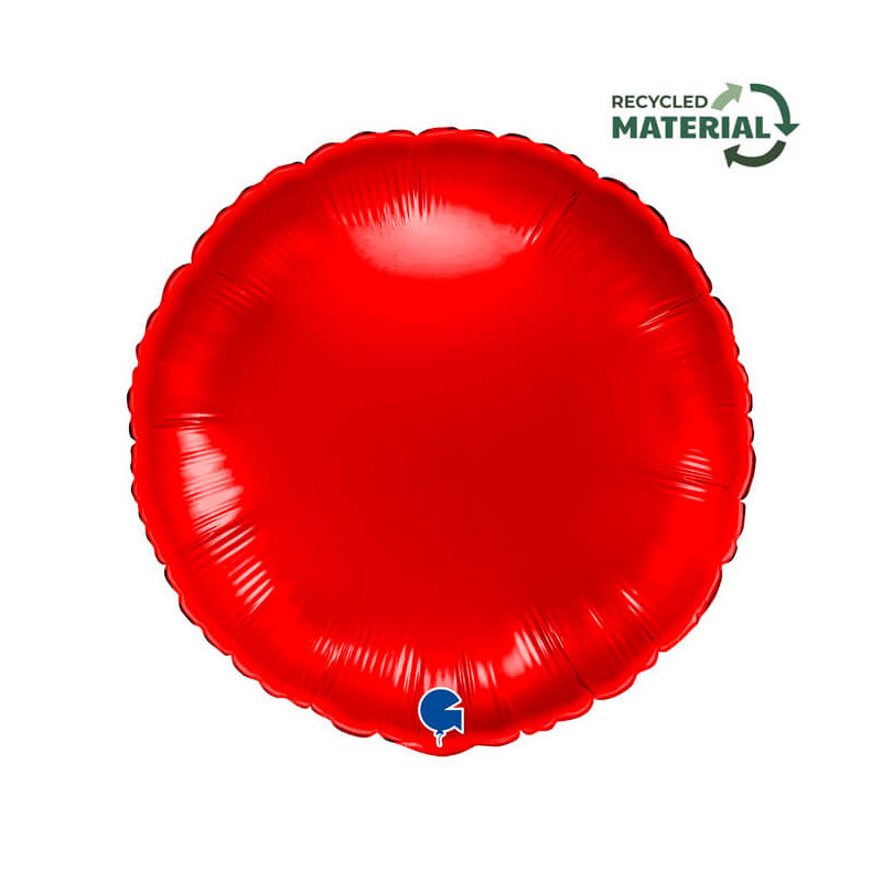 Ballon Alu Rond Rouge Brillant – 18" Red – Grabo
