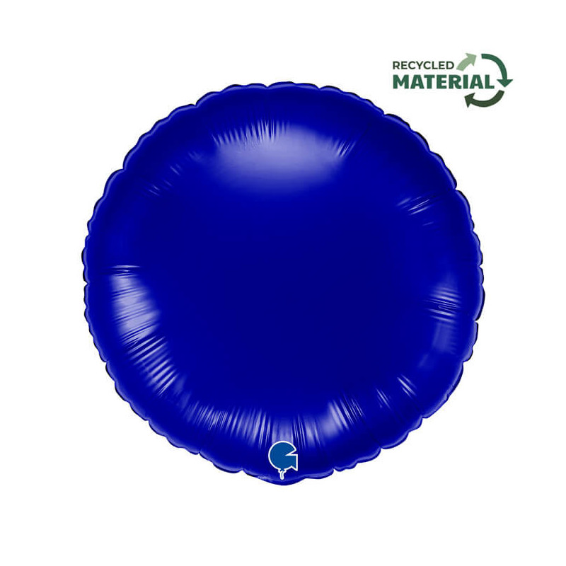 Ballon Alu Rond Bleu Foncé – 18" Blue Capri – Grabo