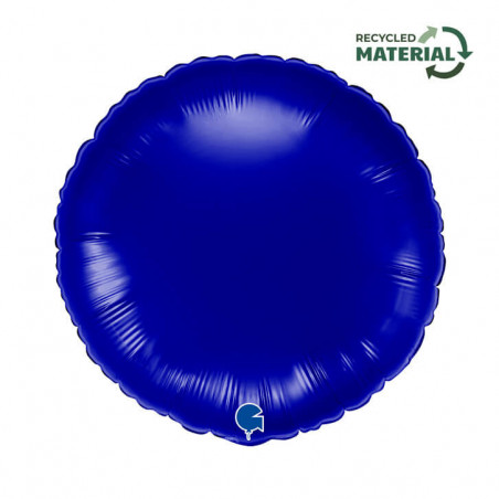 Ballon Alu Rond Bleu Foncé – 18" Blue Capri – Grabo