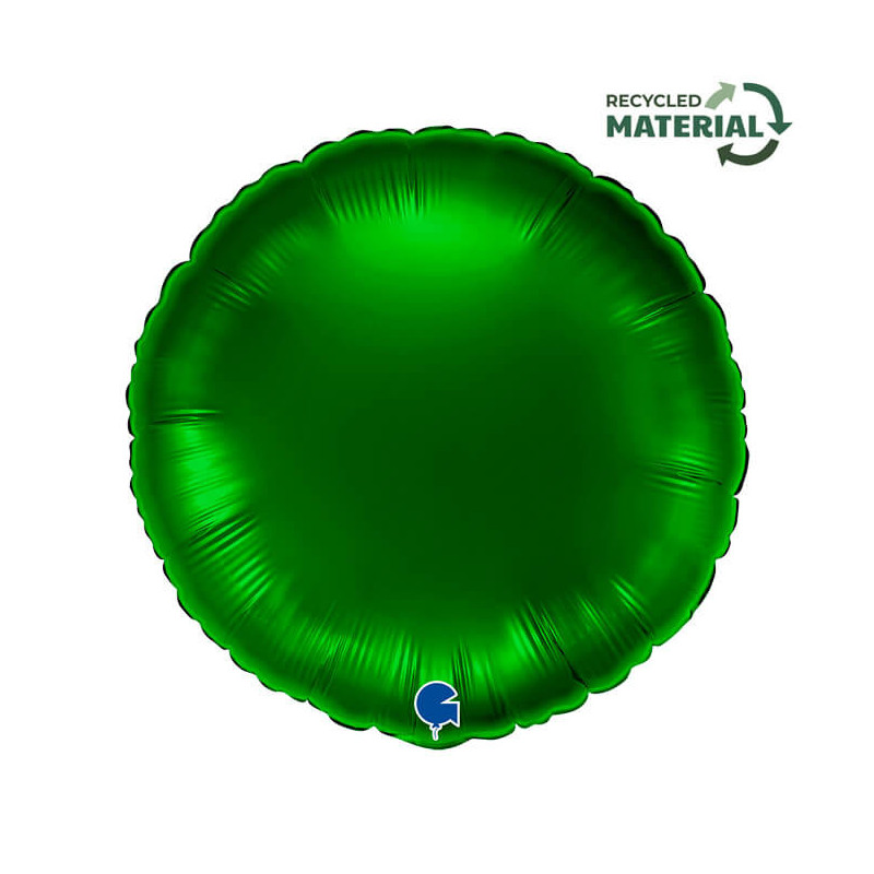 Ballon Alu Rond Vert Foncé Satin – 18" (45 cm) – Grabo