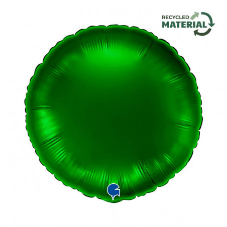 Ballon Alu Rond Vert Foncé Satin – 18" (45 cm) – Grabo