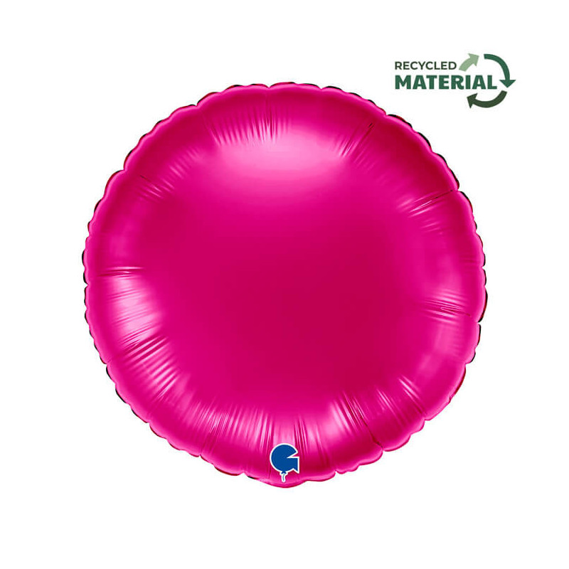 Ballon Alu Rond Rose Framboise Brillant – 18" Magenta – Grabo