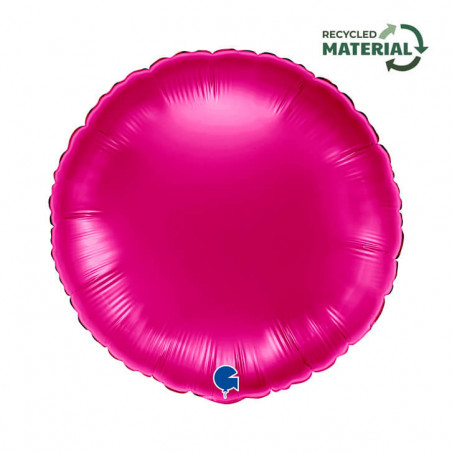 Ballon Alu Rond Rose Framboise Brillant – 18" Magenta – Grabo