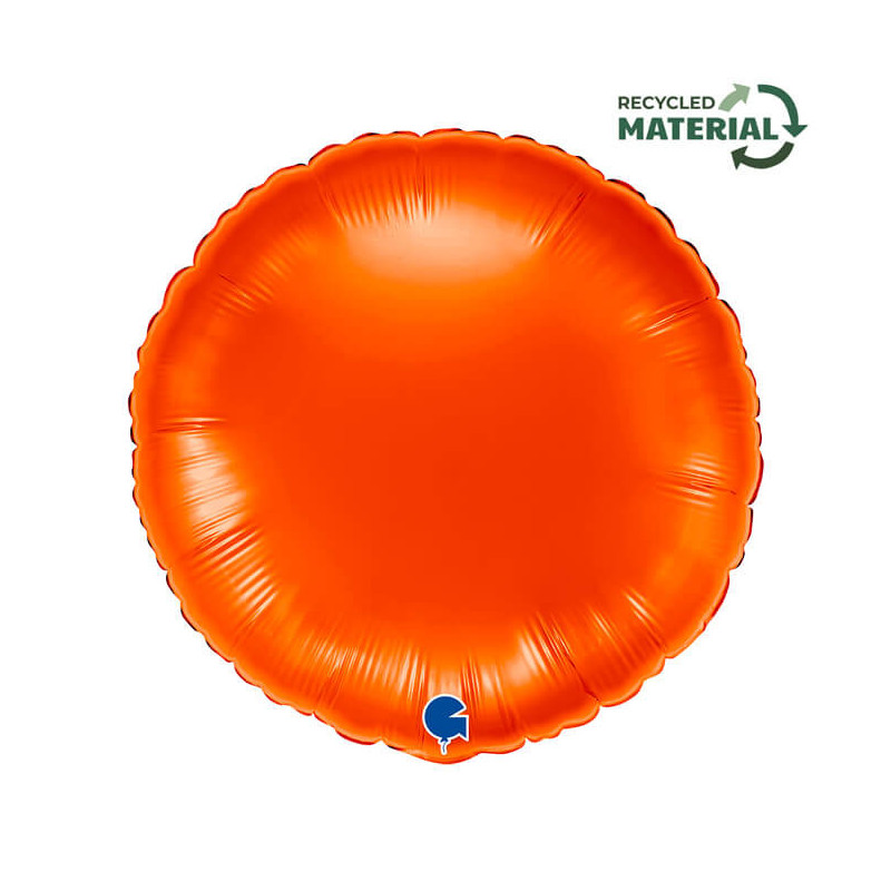 Ballon Alu Rond Orange Brillant – 18" – Grabo