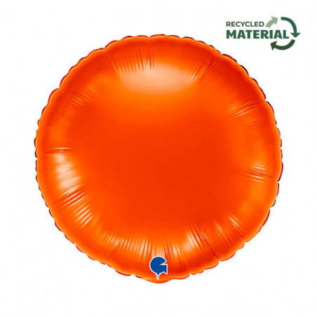 Ballon Alu Rond Orange Brillant – 18" – Grabo
