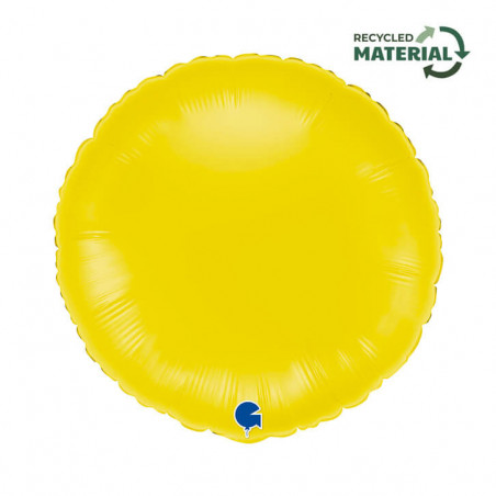 Ballon Alu Rond Jaune Pastel Doré 18"  Round 18inc Pastel Yellow  – Grabo