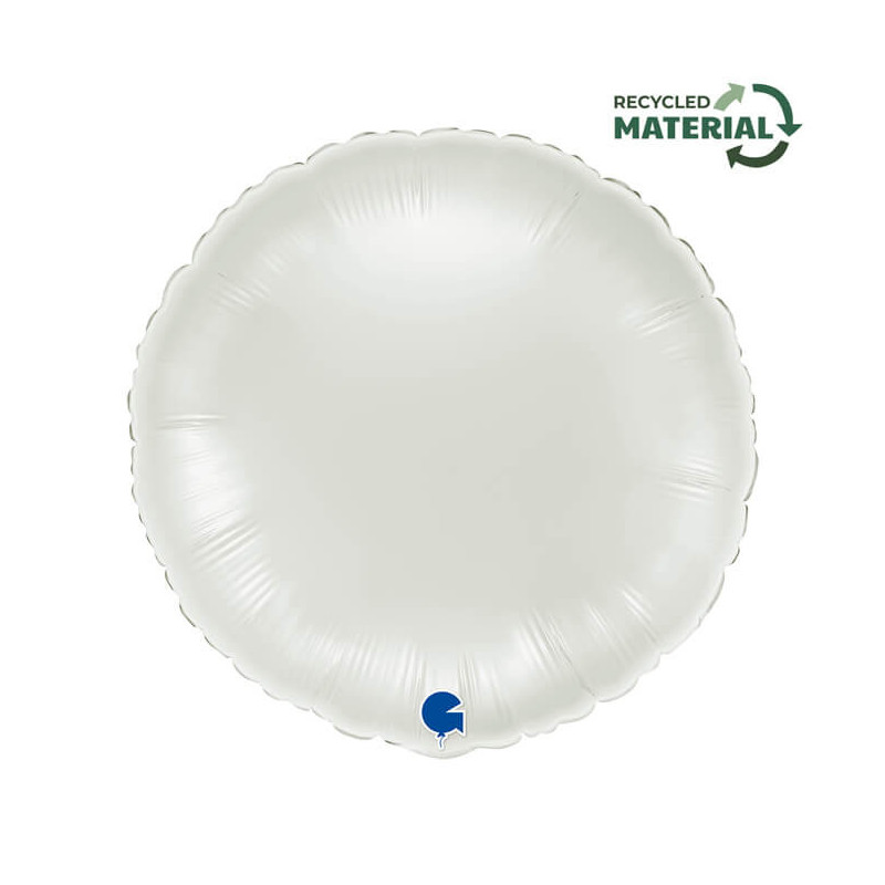 Ballon Alu Rond Blanc Brillant – 18" – Grabo