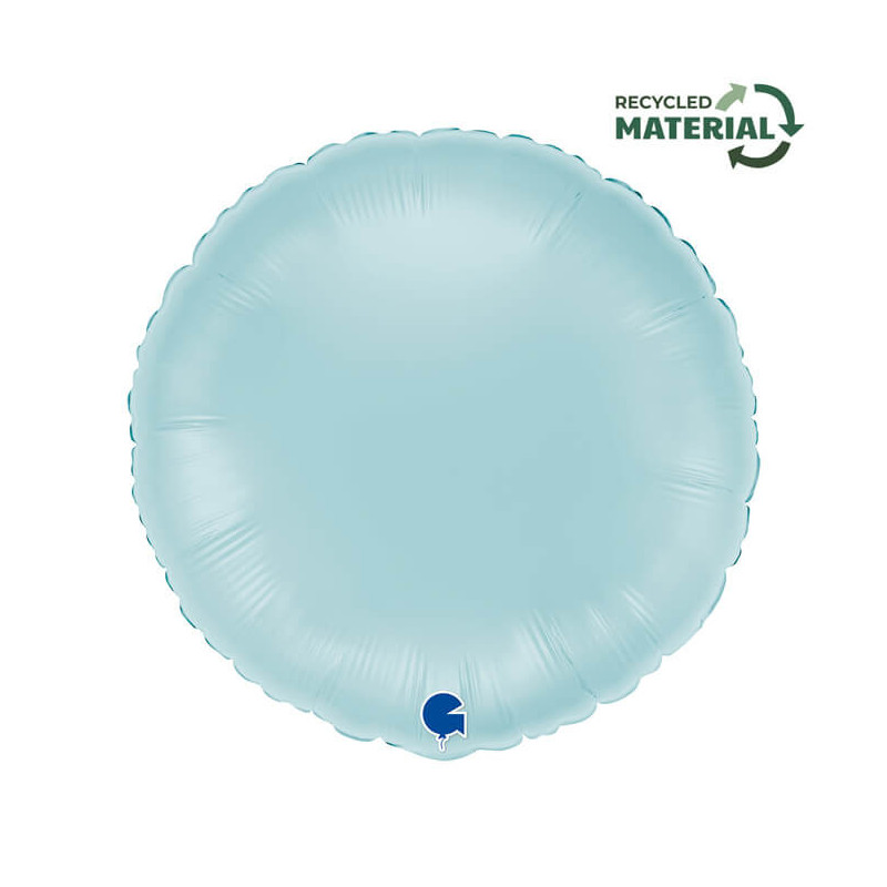 Ballon Alu Rond Bleu Pastel – 18" – Grabo