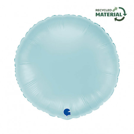 Ballon Alu Rond Bleu Pastel – 18" – Grabo