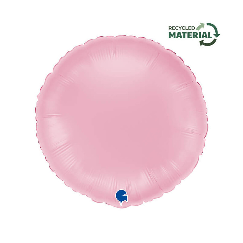 Ballon Alu Rond Rose Pastel – 18" – Grabo