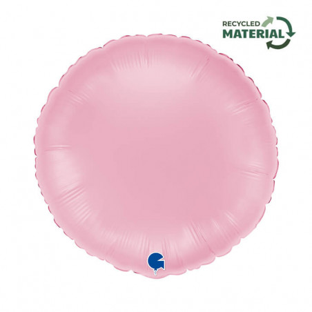 Ballon Alu Rond Rose Pastel – 18" – Grabo