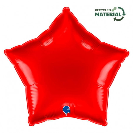 Ballon Alu Étoile Rouge Brillant – 18" – Grabo