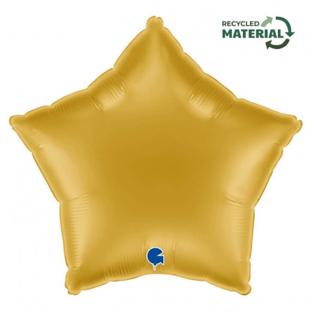 Ballon Alu Étoile Doré Chromé – 18" – Grabo