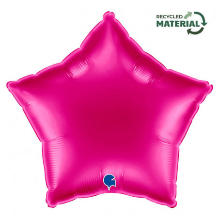 Ballon Alu Étoile Rose Framboise – 18" Magenta – Grabo