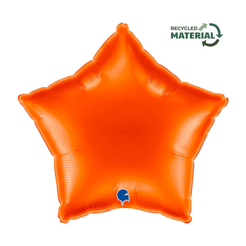 Ballon Alu Étoile Orange Brillant – 18" – Grabo