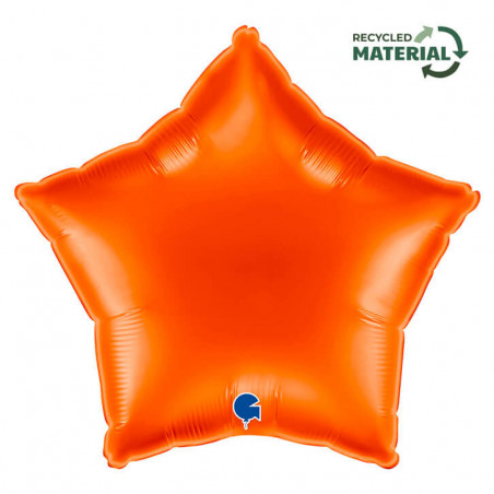 Ballon Alu Étoile Orange Brillant – 18" – Grabo