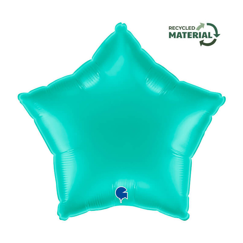 Ballon Alu Étoile Bleu Tiffany – 18" – Grabo