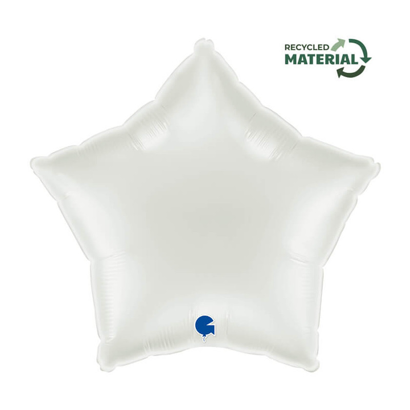 Ballon Alu Étoile Blanc Brillant – 18" – Grabo