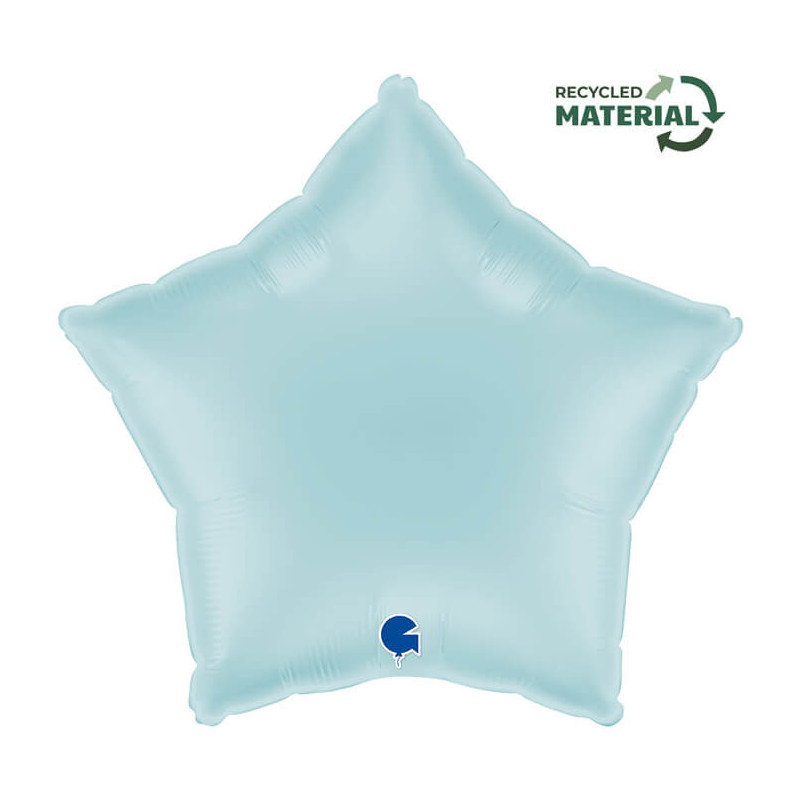 Ballon Alu Étoile Bleu Pastel – 18" – Grabo