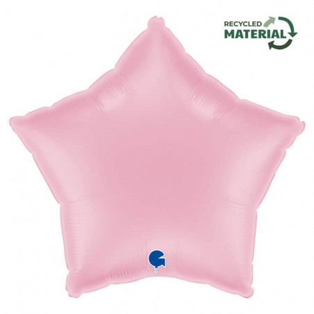 Ballon Alu Étoile Rose Pastel – 18" – Grabo