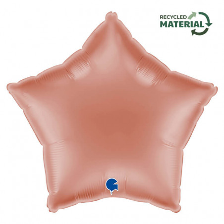 Ballon Alu Étoile Rose Gold Brillant – 18" – Grabo