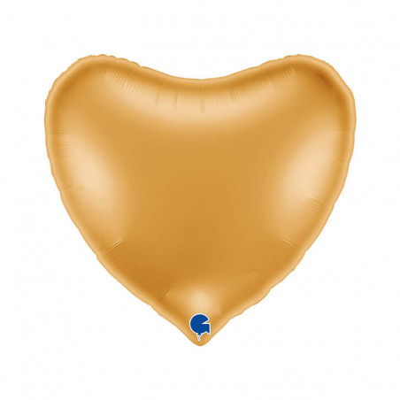 Ballon Alu Cœur XL Doré Brillant 36" 91 cm – Grabo